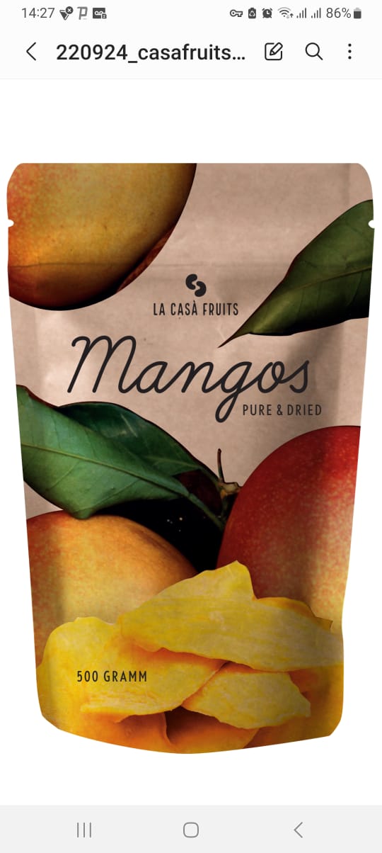 Mangue séchée Pure and Dried 500g doypack retail
